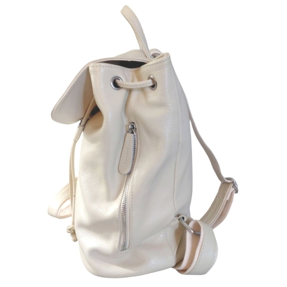 BOYATU Leather Backpack Cream Pebbled Leather Travel Bag main image 6